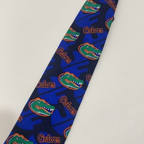 Florida Gators Football Merge Left Orange Blue Neck Tie - Picture 4 of 16